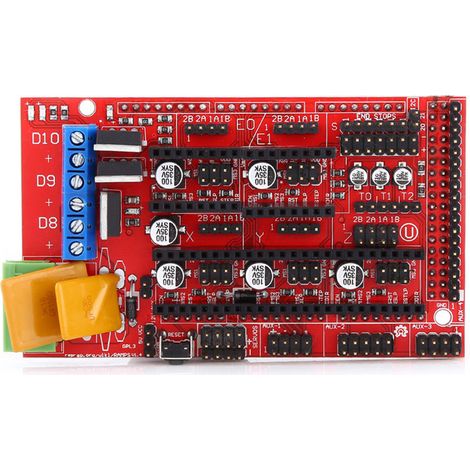 Contrôleur RAMPS 1.4 pour Imprimante 3D avec Dissipateurs A4988, Câble USB et Kit Cavaliers (1/5)