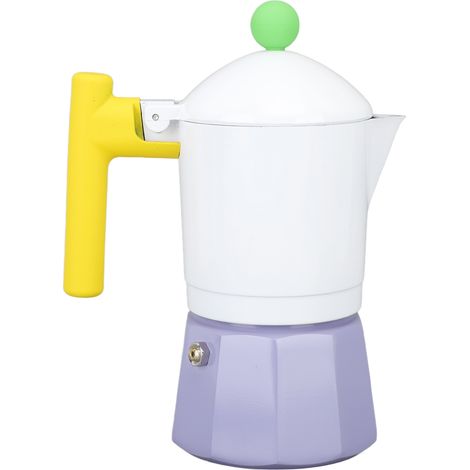 Cafetière italienne Moka en alliage d'aluminium, percolateur à café, idéale pour la maison, le bureau et les voyages (violet). (1/5)