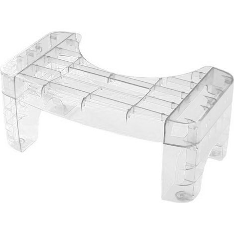 Tabouret de toilettes transparent antidérapant pour adultes, marche d'assistance ergonomique en PET robuste 40x22cm (1/4)