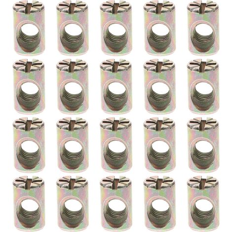 Kit générique de 20 écrous à fente M6 x 15 mm en alliage zinc (1/5)