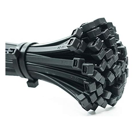 ERKO 100 pieces d'attaches de cable professionnelles 140 x 3,6 mm Poignee de tirage de cable resistante aux rayons UV Poignee d'attache de cable couleur noire, resistante a la temperature (1/5)