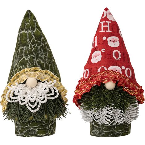 (Set mit 2 Farben + 0,3 Yuan/Set) Weihnachtsdekorationen, kreativer Weihnachtsbaum, Zwergenpuppen-Ornament, gesichtslose Weihnachtsbaumpuppe (rot + grün) (1/2)