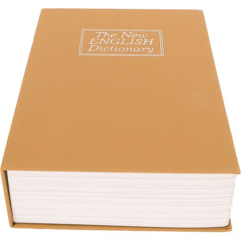 Büchersafe mit Edelstahl-Auskleidung, dekorativem ABS-Material, ergonomischem Design, Soft-Touch-Oberfläche, Geldkassette mit Schlüssel, braun (1/5)