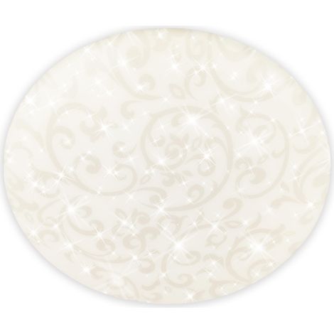 Plafonnier LED avec ciel étoilé, lumière blanche neutre, motif floral, lustre salon, lustre chambre, luminaire plafonnier, cuisine, 27,8x6,5 cm, blanc (1/5)