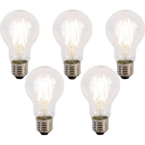 Set of 5 E27 3-Step Dimmable LED Bulbs A60 5W 700 lm 2700K (1/4)