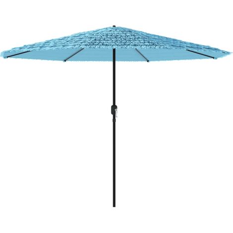 Sombrilla de jardín con mástil de acero 324 x 324 x 247 cm protección UV y lluvia acabado de verano en poliéster azul 020056405