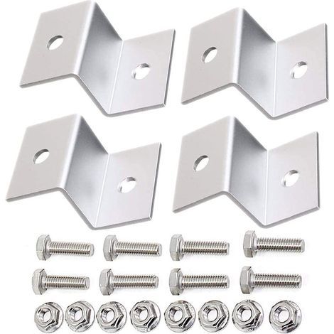 Lot de 4 supports de fixation en aluminium pour panneau solaire - Pour camping-car, bateau, voiture, camion, caravane, camping-car (1/5)