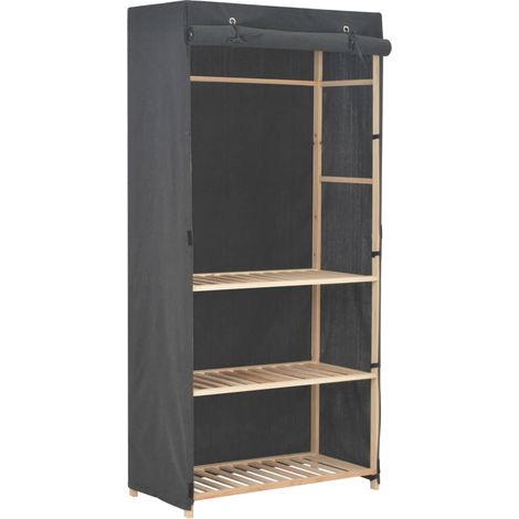 vidaXL 3-Tier Wardrobe Grey 79x40x170 cm Fabric