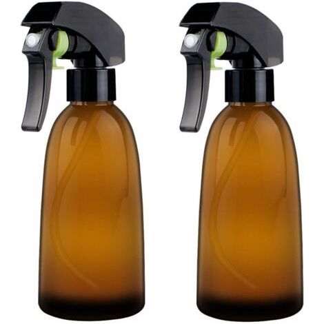 BUNTHAUS 2 bouteilles de pulvérisation ambrées en PET vides, récipient rechargeable de 7 oz pour huiles essentielles, produits de nettoyage ou aromathérapie pour la maison, la coiffure, le jardin, pul (1/5)