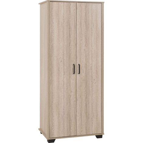 Oliver 2 Door Wardrobe - L52 x W80 x H190 cm - Light Oak Effect (1/5)