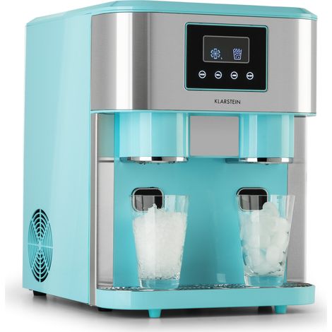 Klarstein Eiswürfelmaschine Klein, 1,8L Eiswürfelbereiter, Eiswürfelmaschine für Crushed und Bullet Eis, Schnelle Mini-Eiswürfelmaschine, Leichte Reinigung, Eiswürfelbereiter für 15kg/24h