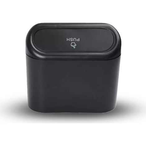 Sollbry x Auto-Mülleimer, niedliches Autozubehör zur Aufbewahrung und Organisation, kleiner Mülleimer für Auto, Schlafzimmer und Büro (schwarz, 15,5 x 14 cm). (1/4)