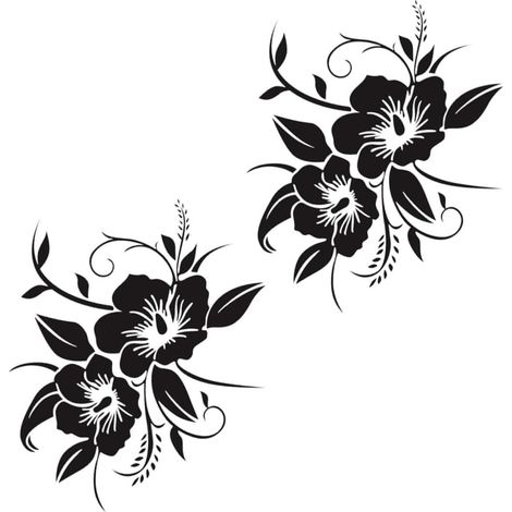 dekorative Autoaufkleber mit Blumenmuster aus schwarzem PVC