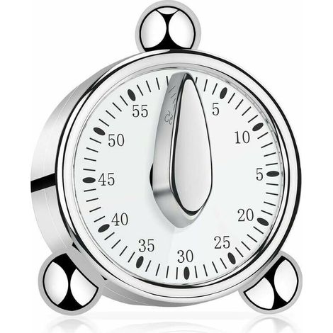 60-Minuten-Küchentimer, mechanischer Timer für Kinder, manueller Timer zum Kochen und Lernen (silber) (1/5)