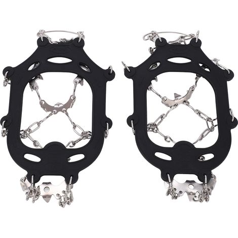 1 Paire de Griffes Antidérapantes 19 Pointes en Acier pour Chaussures, Crampons de Sécurité Neige et Verglas (1/5)