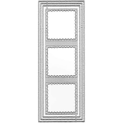 Découpe Métal Gabarit Fond Bordure DIY Album Scrapbooking Cartes Papier Modèle Pochoir Eming Déco Artisanat (1/5)