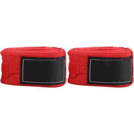 2PCS Bandages de Boxe en Coton 5M pour Entraînement et Protection des Mains (Rouge) (1/5)
