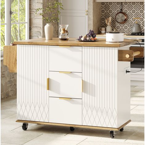 mueble cocina con taburetes y almacenaje MDF OKMYHOME (1/5)