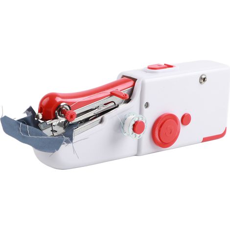 Machine à coudre portable rouge, légère, en ABS et acier inoxydable, électrique, pour travaux manuels. (1/5)