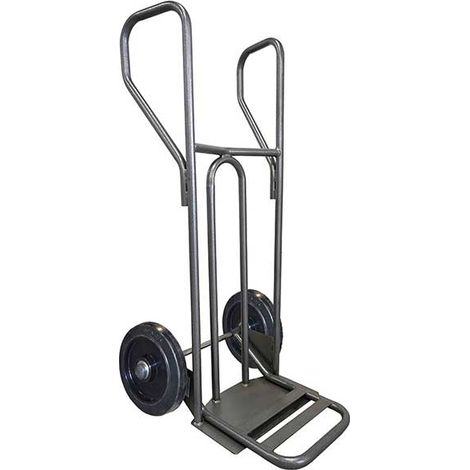 Diable - Pelle fixe 348x405mm - charge 250kg - Roues caout. élast. noir silencieux - DVPF1-RSN-BR