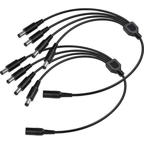 2er-Pack: 1 Buchse auf 4 Stecker, 5,5 mm x 2,1 mm, DC-Stromverteilerkabel, 1-auf-4-Wege-DC-Stromausgang, Y-Adapterkabel für CCTV-Kameras (1/5)