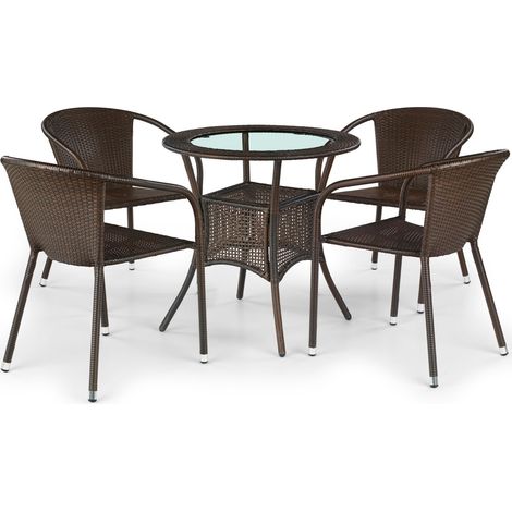 Conjunto de mesa y sillas Houston 186 , 0x0x0cm, Metal, Mimbre plástico (1/3)