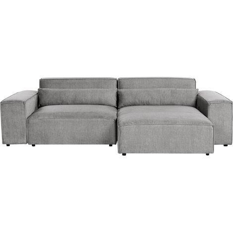 Modular Corner Sofa 2 Seater HELLNAR Fabric Grey Left Hand (1/5)