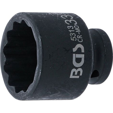 Kraft-Steckschlssel-Einsatz Zwlfkant Antrieb Innenvierkant 12,5 mm (1/2") SW 33 mm (1/4)