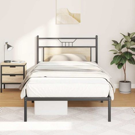 Bettgestell ohne Matratze Sonoma-Eiche 100x190 cm Holzwerkstoff (1/5)