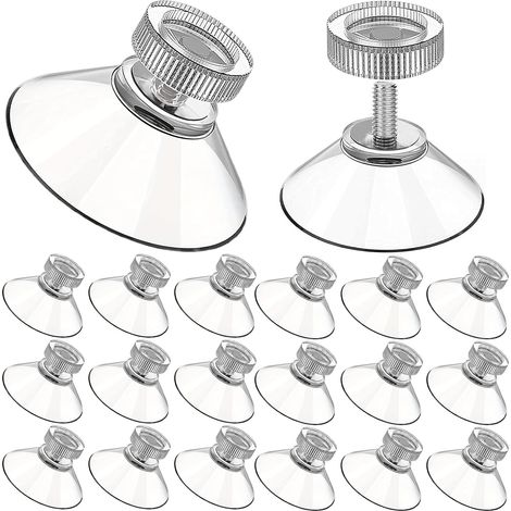 (20 x) Ventouses Ø 32 mm, avec Filetage M4x10mm écrous Moletés, Ventouse en PVC Transparent, Crochet à Ventouse Super Puissant, pour Camping Car (1/5)
