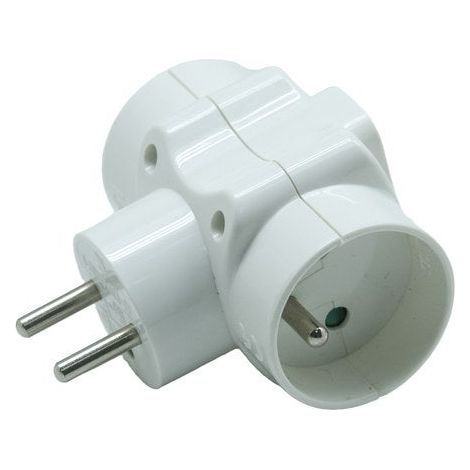 SANS MARQUE Triplite murale à 2 prises 16A + 1 prise 6A, blanc