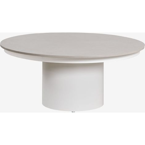 Tavolino da giardino rotondo Ø90 cm in pietra sinterizzata e alluminio Anturio SKLUM            
