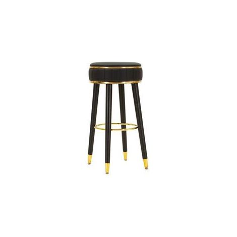 Tabouret de bar London noir design élégant doré (1/5)