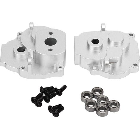 Boîtier de transmission en alliage d'aluminium pour RC Crawler Traxxas TRX4M 1/18, carter de boîte de vitesses argenté, pièce de rechange robuste (1/5)