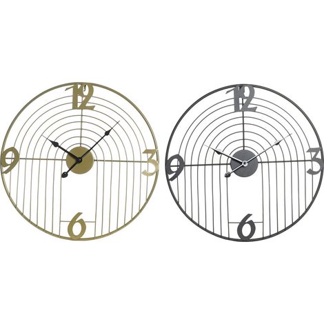 Horloge Murale DKD Home Decor Noir Doré Métal (45 x 3 x 45 cm) (1/3)