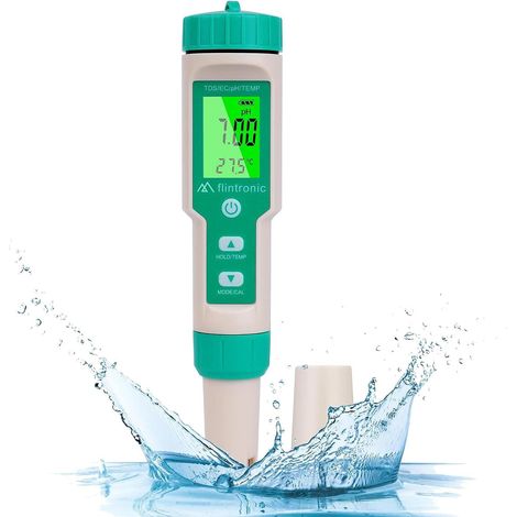 4-in-1 elektronischer PH-Messgerät-Tester, PH-Messgerät mit hintergrundbeleuchtetem LCD-Display, Wasserqualitätstester zum Testen von pH/TDS/EC/Temperatur, für Trinkwasser/Aquarien/Pool