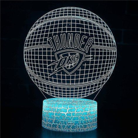 Lampe de chevet LED à illusion d'optique 3D, 7 couleurs, tactile, style Art Déco, pour chambre d'enfant. (1/4)
