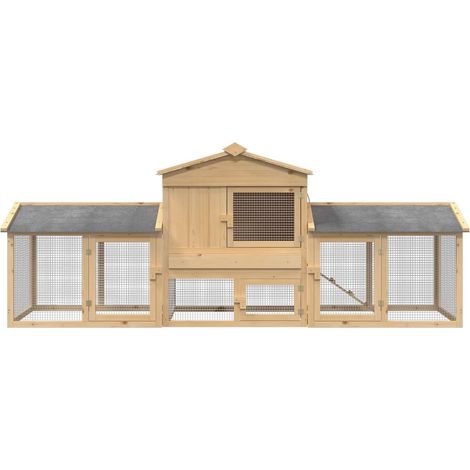 Maison Exclusive - Poulailler 3 pcs Marron Bois de pin massif (1/4)