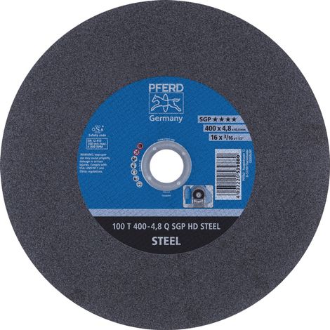 PFERD TOOLS Stationäre Trennscheibe T 400x4,8x40mm "mittelhart" HD STEEL für Stahl 100m/s 10 Stk (1/5)