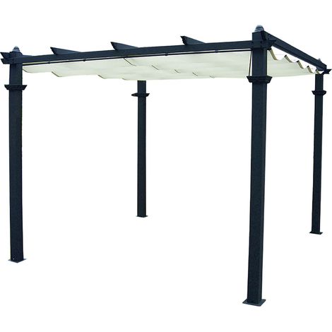 Gazebo Illinois 3x3 mt struttura in alluminio e top in poliestere da giardino esterno