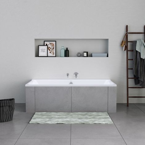 DURAVIT - Vasca rettangolare a parete in acrilico, 2 schienali inclinati, 2 posti - 180x80x49,5cm - Senza piedi - Bianco lucido - P3 (1/5)