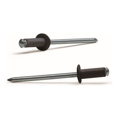 Remache Flor Ø 4,0 X 10 Alu/Ac L. Negro 9005  500 Pz