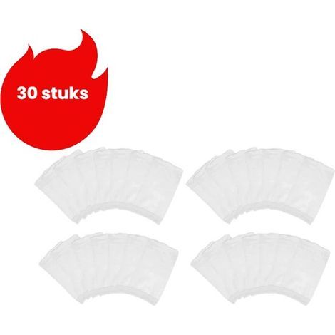30 stuks - Zwembadafvalhoes - Zwembadfiltersokken - Zwembadskimmerfilter - Stof- en vlekafstotende hoes - Wit (1/5)
