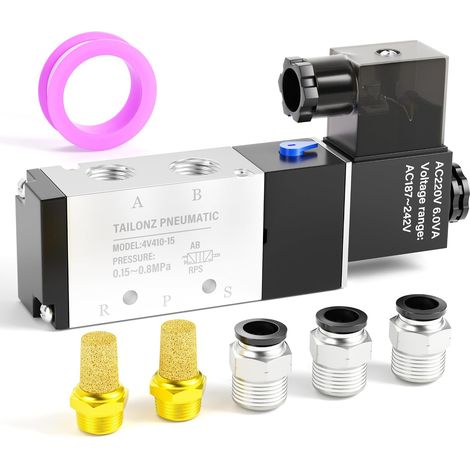 1/2" BSP 220V 5-Wege-2-Positionen-Magnetventil mit elektrischer Steuerung für die industrielle Automatisierung (1/5)