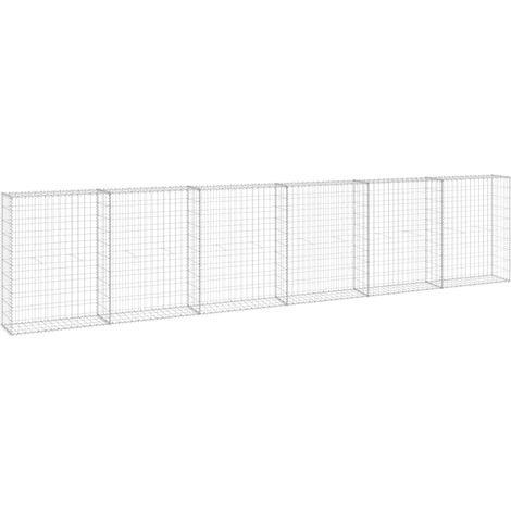 Maison Exclusive - Gabionenwand mit Abdeckung Verzinkter Stahl 30 (1/5)