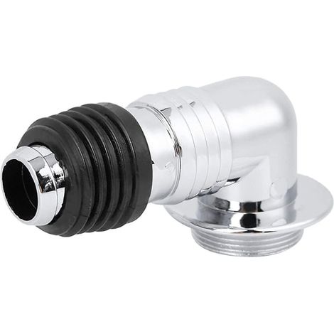 Adaptateur de sol, raccord en T pour siphon, outil d'étanchéité en PVC chromé pour machine à laver, salle de bain, cuisine hôtel (coude à usage unique) (1/5)