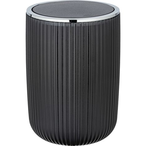 WENKO Schwingdeckeleimer Agropoli L Grau, Kosmetikeimer mit Schwingdeckel, 5,5 l, Grau, Kunststoff grau (1/3)