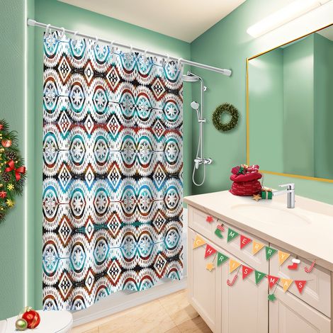 Rideau de bain imprimé polyester 180x180 artistique séparation douche pour idéal location saisonnière (1/5)