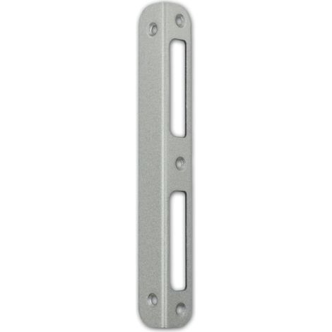 Gâche d'angle en acier - 1 pièce - Finition argent laqué - Pour serrures WC et salle de bain - Montage DIN R/L - 170x20 mm (1/3)