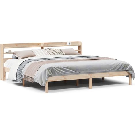 Maison Exclusive - Massivholzbett ohne Matratze 180x200 Kiefernho